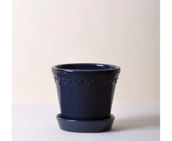 Bergs Potter Københavner Kruka med Fat Glazed Sapphire Blue Ø21