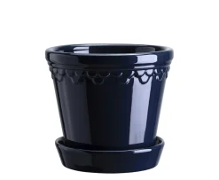Bergs Potter Københavner Kruka med Fat Glazed Sapphire Blue Ø21