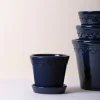 Bergs Potter Københavner Kruka med Fat Glazed Sapphire Blue Ø16