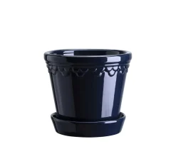 Bergs Potter Københavner Kruka med Fat Glazed Sapphire Blue Ø16
