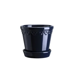 Bergs Potter Københavner Kruka med Fat Glazed Sapphire Blue Ø14