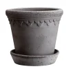 Bergs Potter Københavner Kruka med Fat Raw Grey Terracotta Ø30