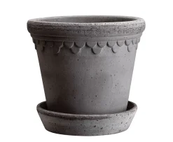 Bergs Potter Københavner Kruka med Fat Raw Grey Terracotta Ø30