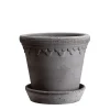 Bergs Potter Københavner Kruka med Fat Raw Grey Terracotta Ø18