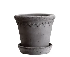 Bergs Potter Københavner Kruka med Fat Raw Grey Terracotta Ø21
