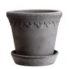 Bergs Potter Københavner Kruka med Fat Raw Grey Terracotta Ø25