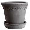 Bergs Potter Københavner Kruka med Fat Raw Grey Terracotta Ø35