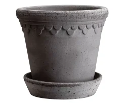Bergs Potter Københavner Kruka med Fat Raw Grey Terracotta Ø35
