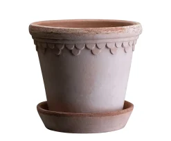 Bergs Potter Københavner Kruka med Fat Raw Rosa Terracotta Ø25