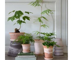 Bergs Potter Københavner Kruka med Fat Raw Rosa Terracotta Ø25