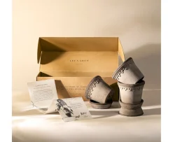 Bergs Potter Københavner Kruka Raw Grey Terracotta 3-pack Ø10