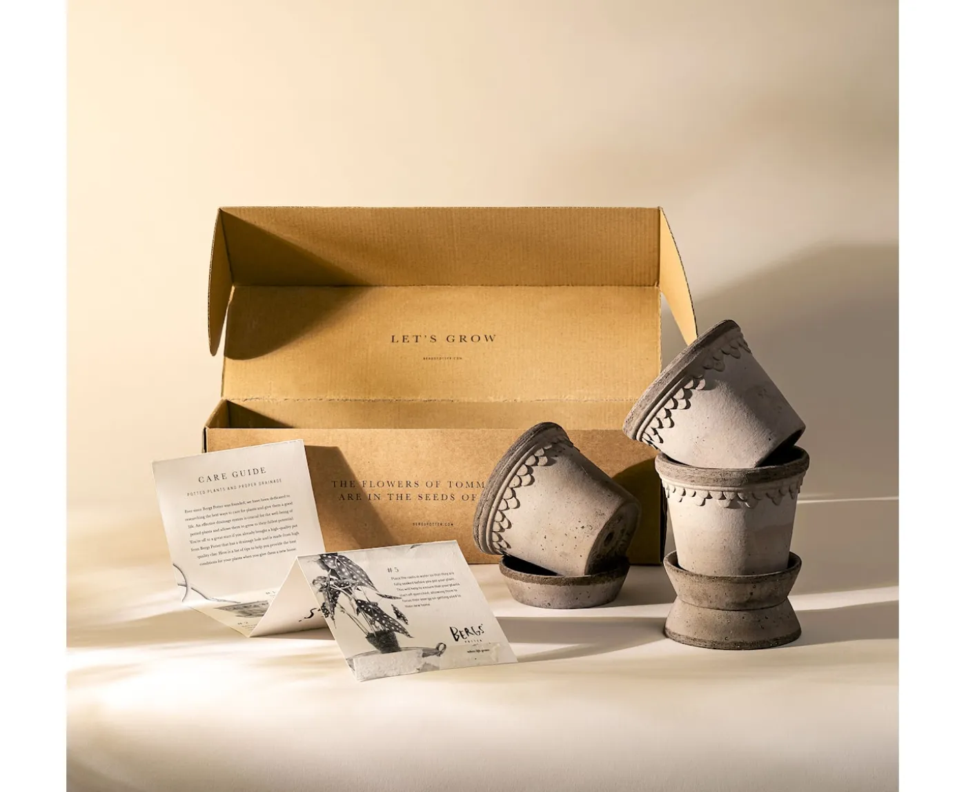 Bergs Potter Københavner Kruka Raw Grey Terracotta 3-pack Ø10