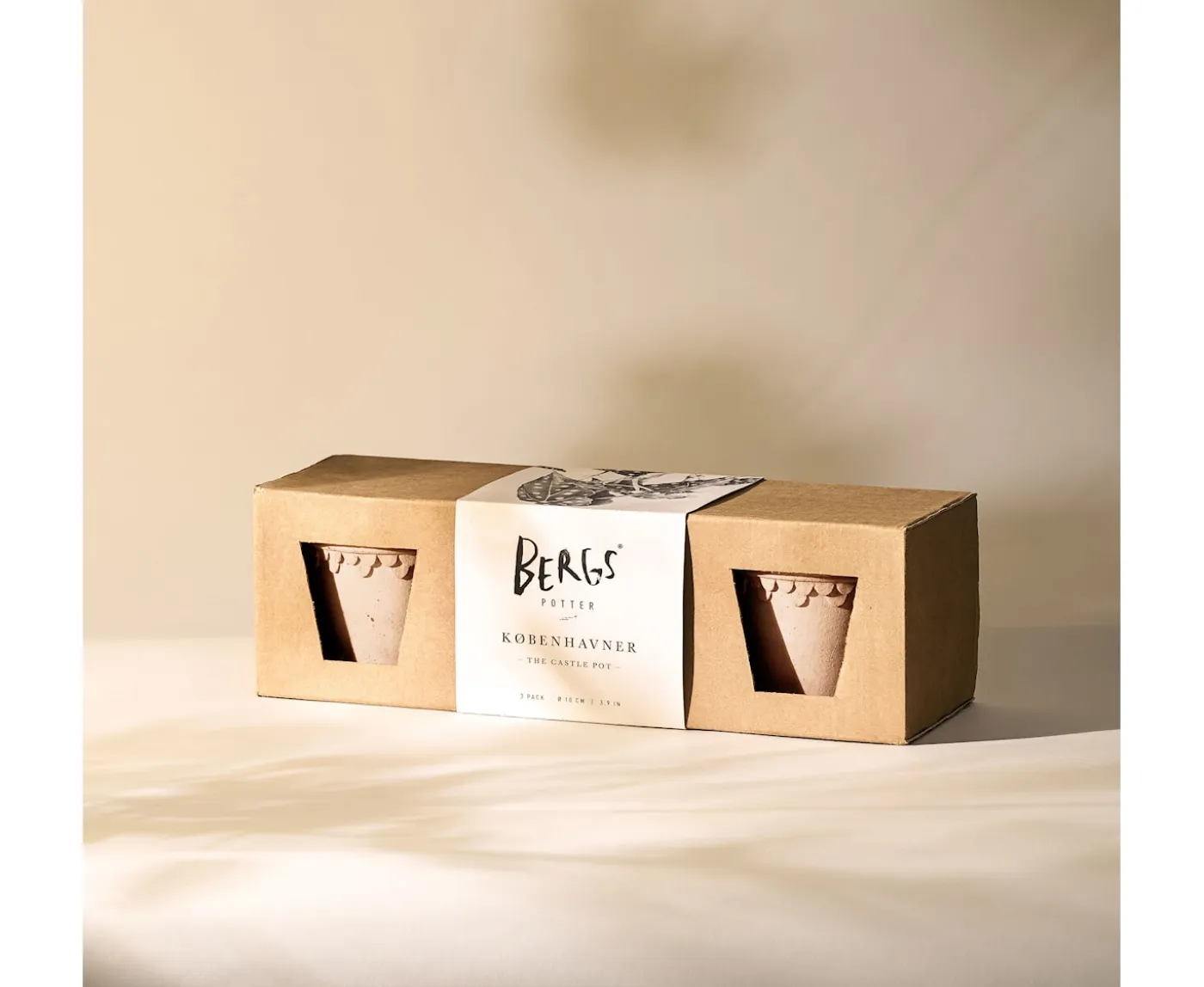 Bergs Potter Københavner Kruka Raw Rosa Terracotta 3-pack Ø10