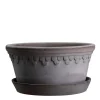 Bergs Potter Københavner Low Kruka med Fat Raw Grey Terracotta Ø25