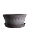Bergs Potter Københavner Low Kruka med Fat Raw Grey Terracotta Ø21