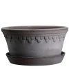 Bergs Potter Københavner Low Kruka med Fat Raw Grey Terracotta Ø30