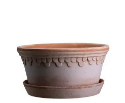 Bergs Potter Københavner Low Kruka med Fat Raw Rosa Terracotta Ø25
