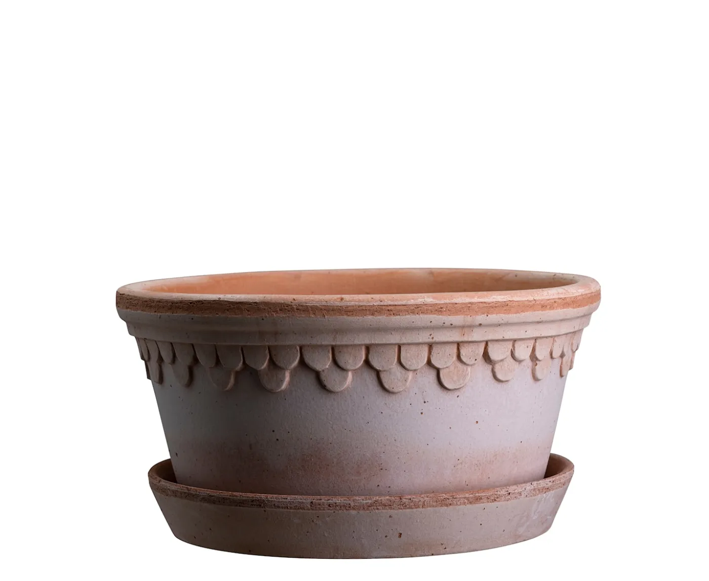 Bergs Potter Københavner Low Kruka med Fat Raw Rosa Terracotta Ø21