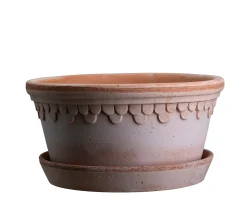 Bergs Potter Københavner Low Kruka med Fat Raw Rosa Terracotta Ø30