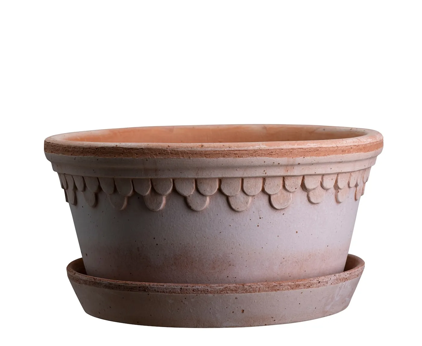 Bergs Potter Københavner Low Kruka med Fat Raw Rosa Terracotta Ø30