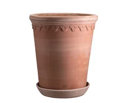 Bergs Potter Københavner Tall Kruka med Fat Raw Rosa Terracotta Ø18