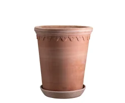Bergs Potter Københavner Tall Kruka med Fat Raw Rosa Terracotta Ø14