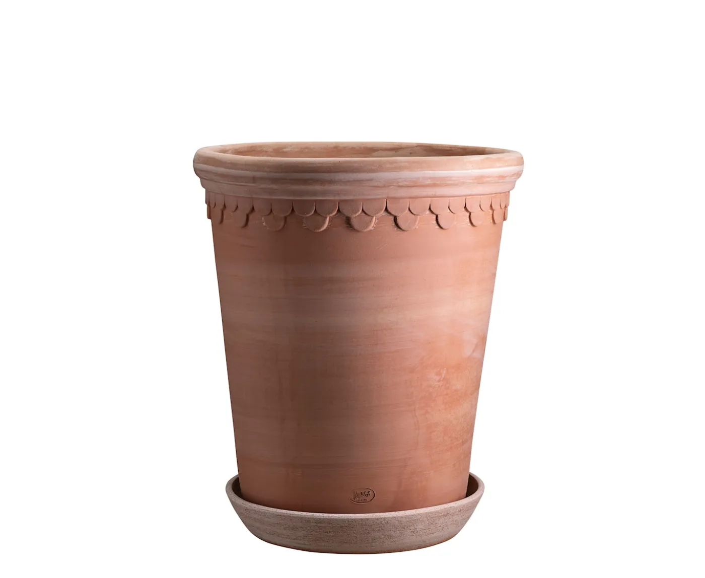 Bergs Potter Københavner Tall Kruka med Fat Raw Rosa Terracotta Ø14