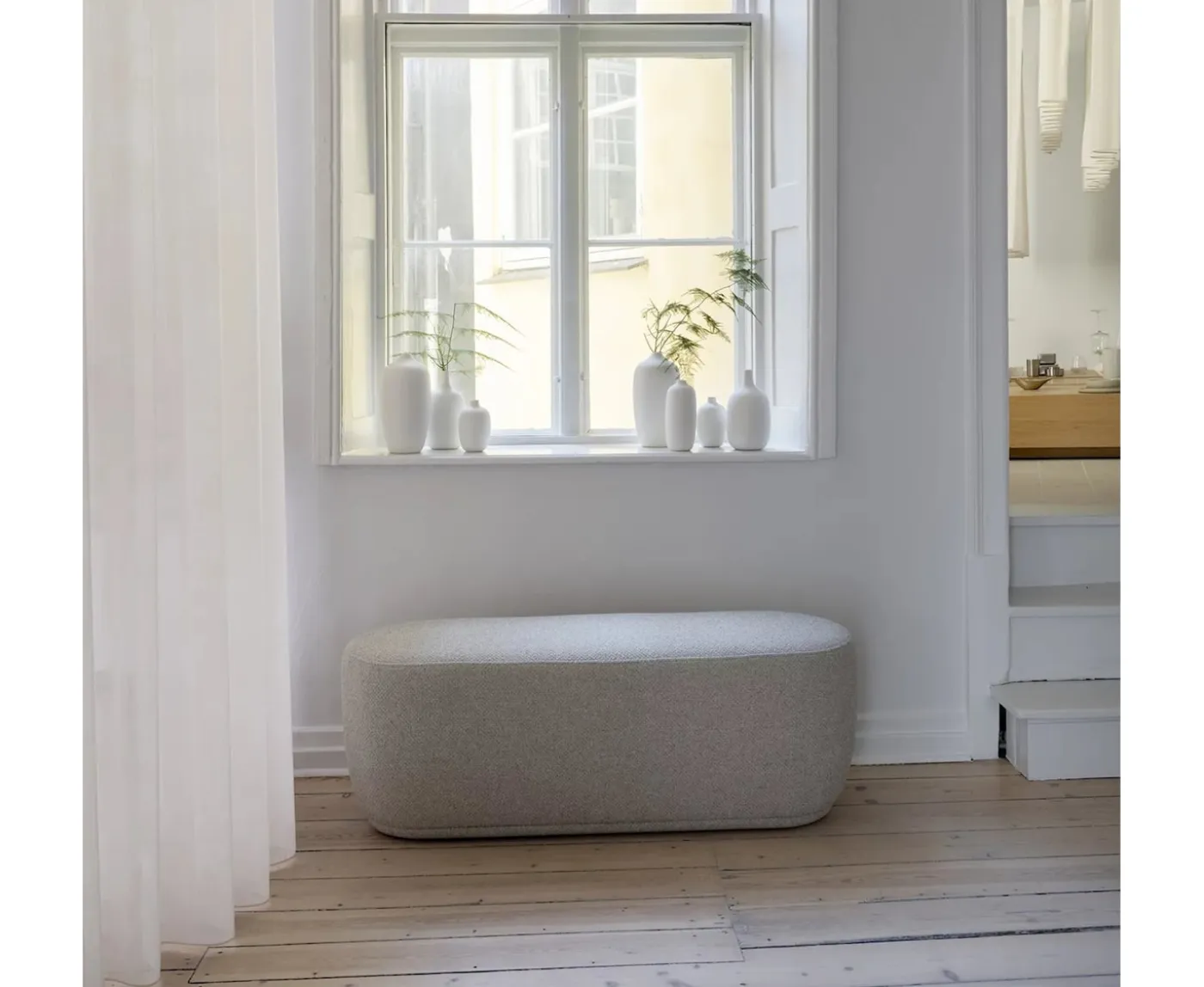 Blomus Kuon Bänk Boucla Beige 120cm