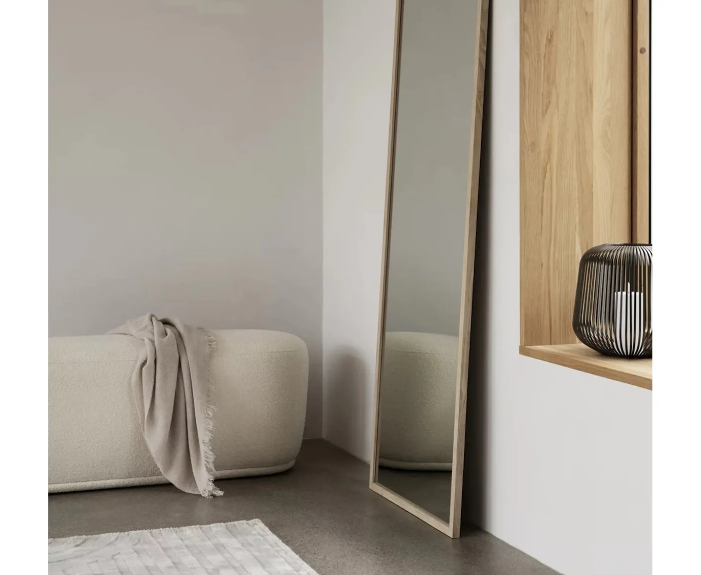 Blomus Kuon Bänk Boucla Beige 120cm