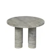 Blomus Volos Sidobord Silver Travertine Ø52