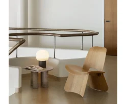 Blomus Volos Sidobord Silver Travertine Ø52