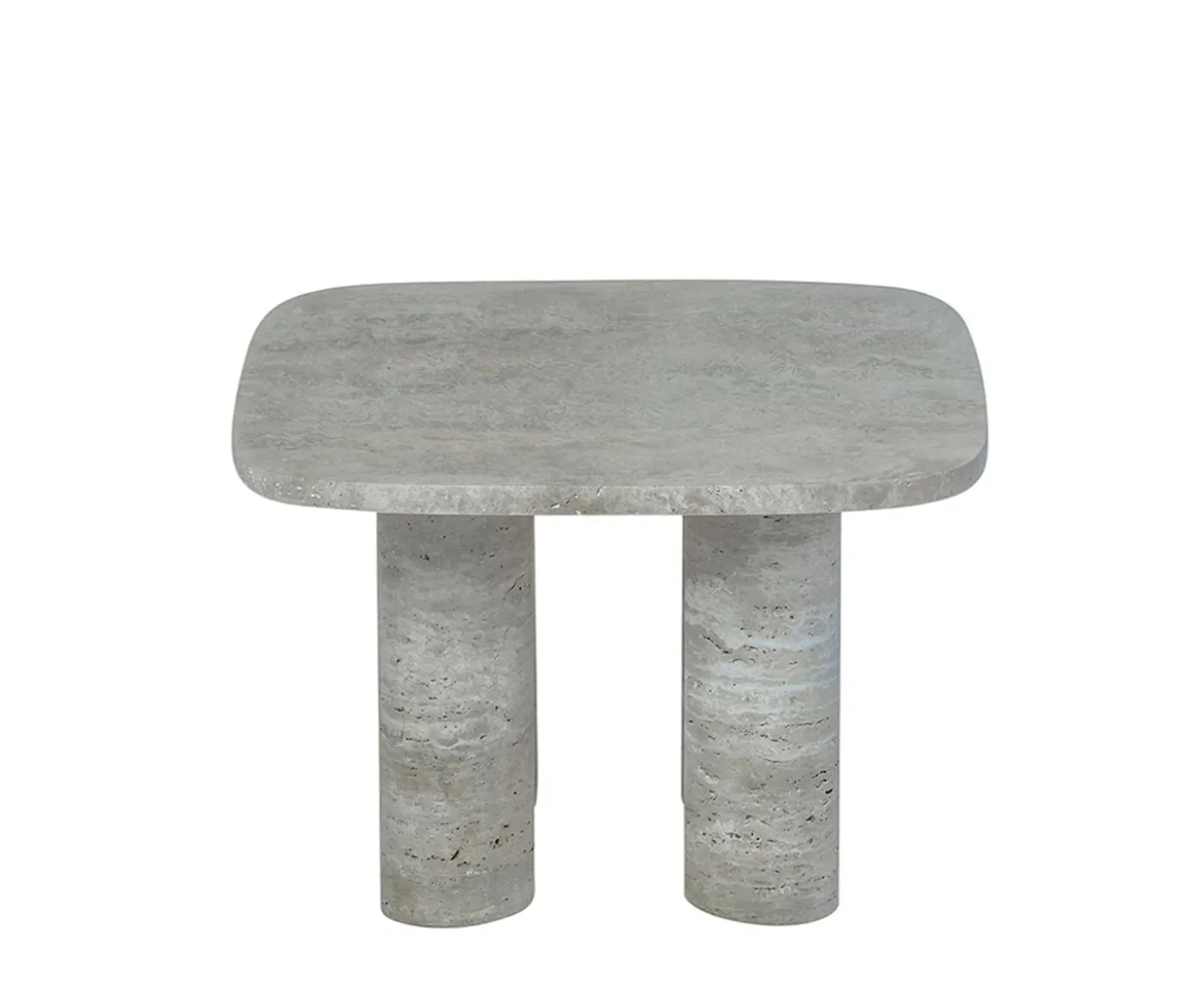 Blomus Volos Sidobord Silver Travertine 52x52