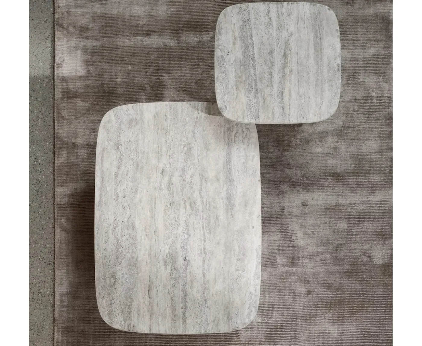 Blomus Volos Sidobord Silver Travertine 52x52