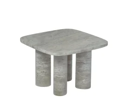 Blomus Volos Sidobord Silver Travertine 52x52