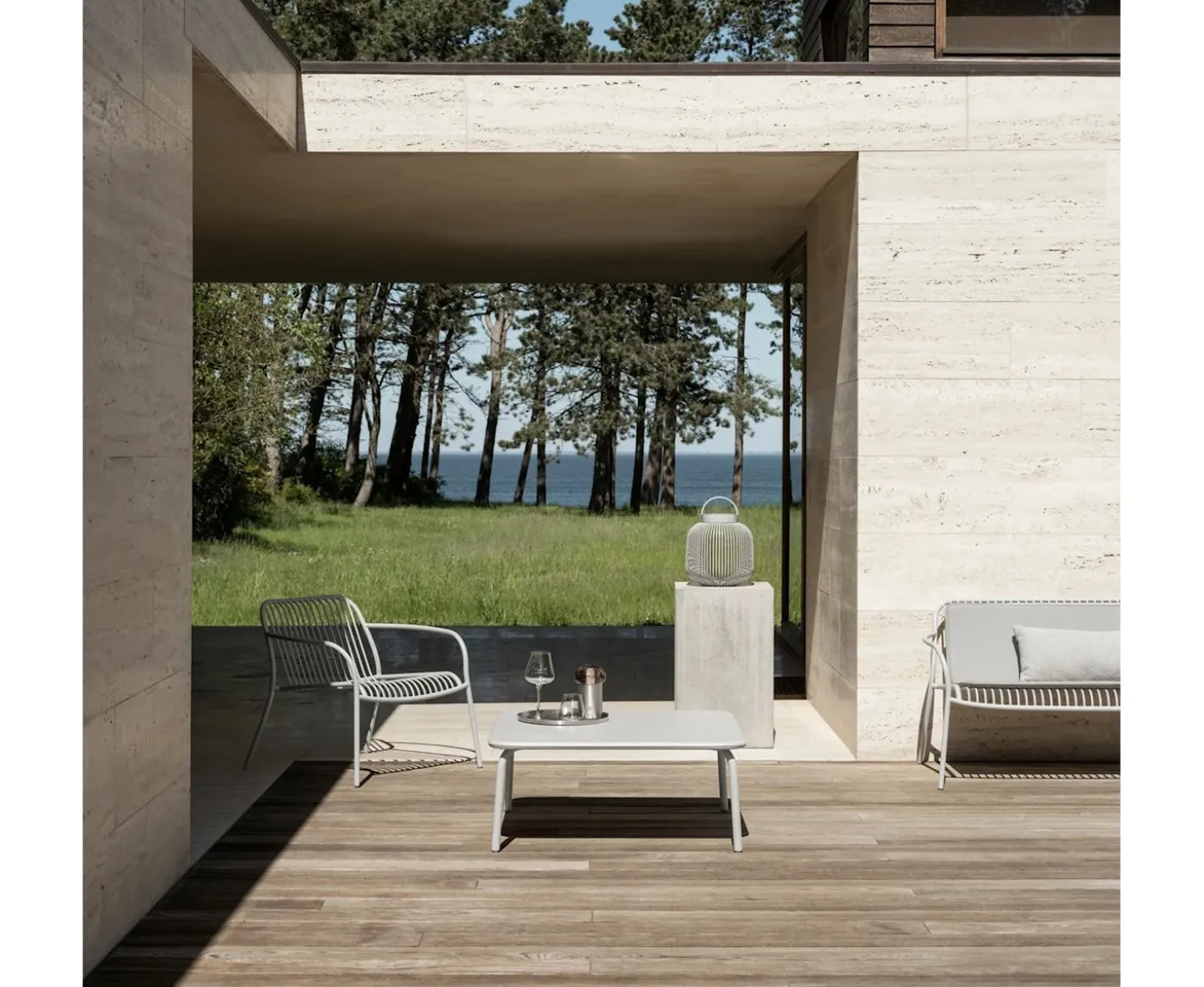 Blomus Yua Wire Utomhus Loungestol Silk Gray