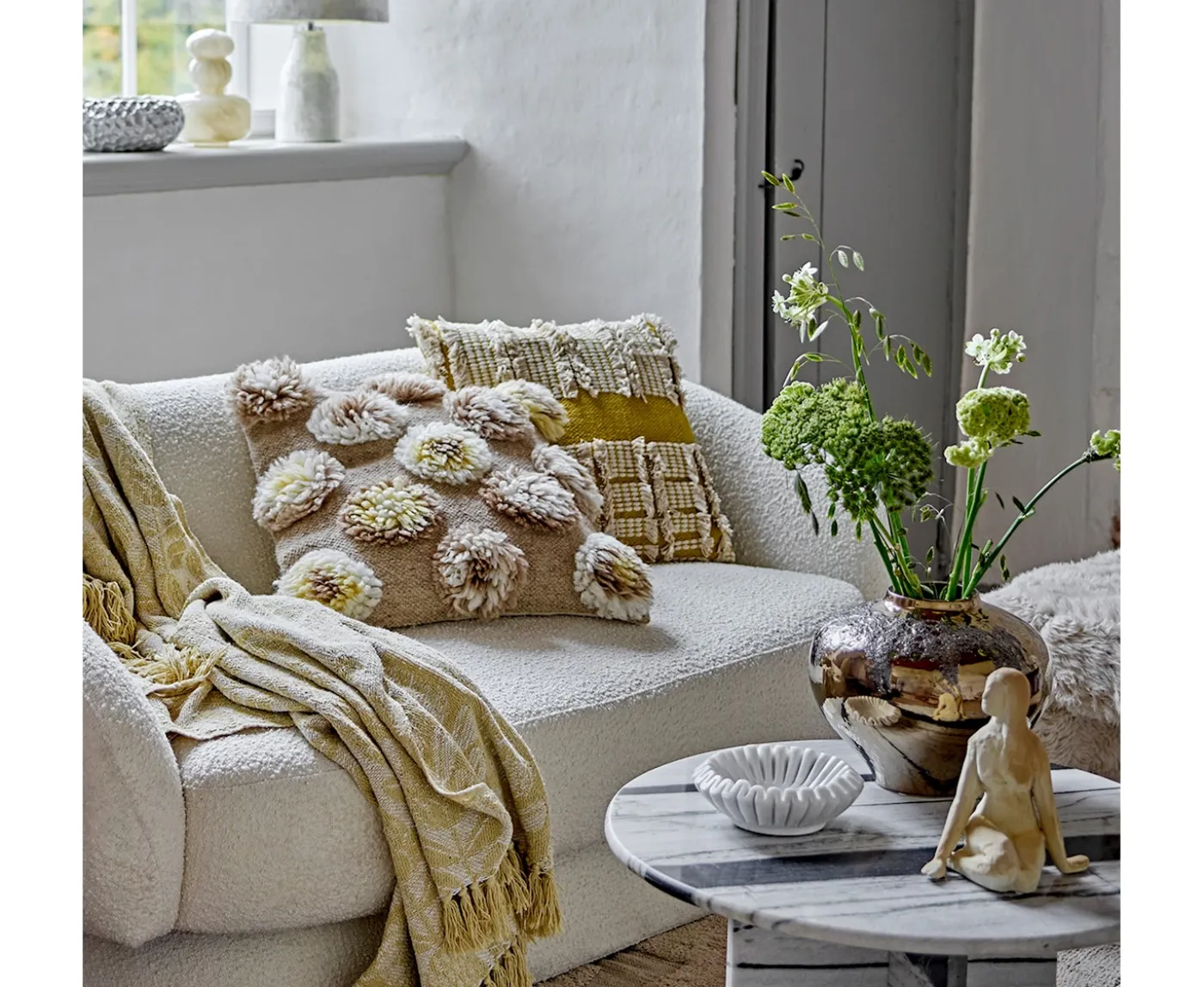 Bloomingville Harmonia Skål Marmor White Ø17