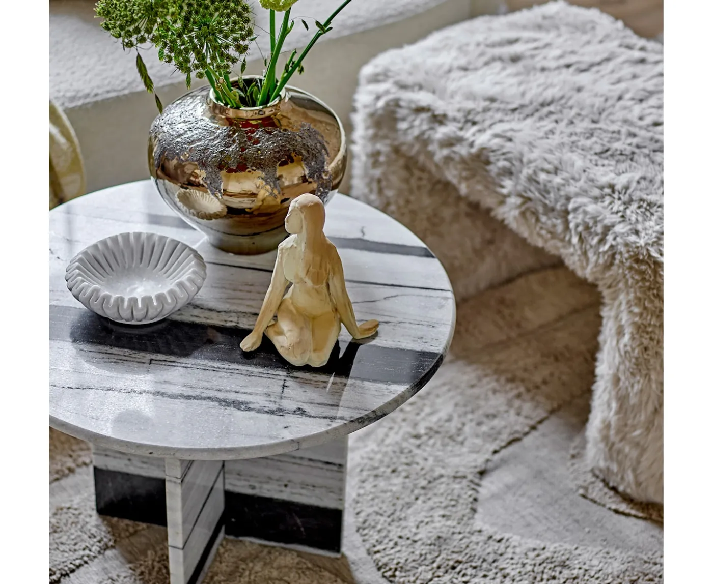 Bloomingville Harmonia Skål Marmor White Ø17