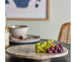 Bloomingville Nuni Roterbar Bricka Brown Marble Ø36