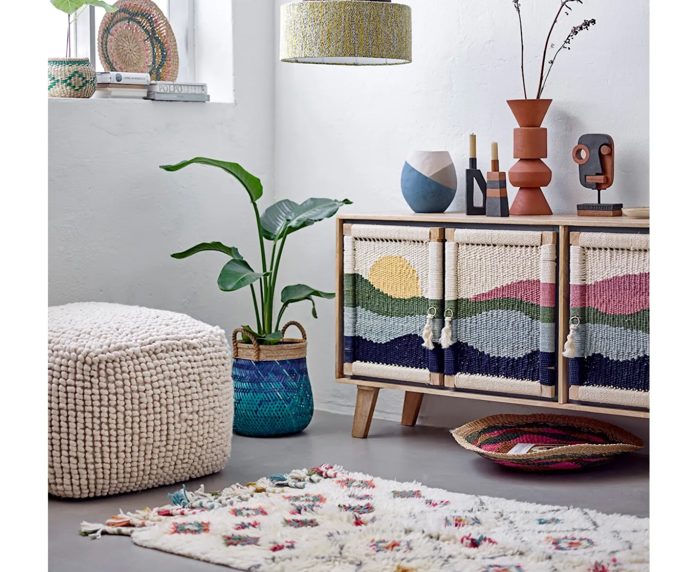 Bloomingville Suna Sittpuff Ull Nature