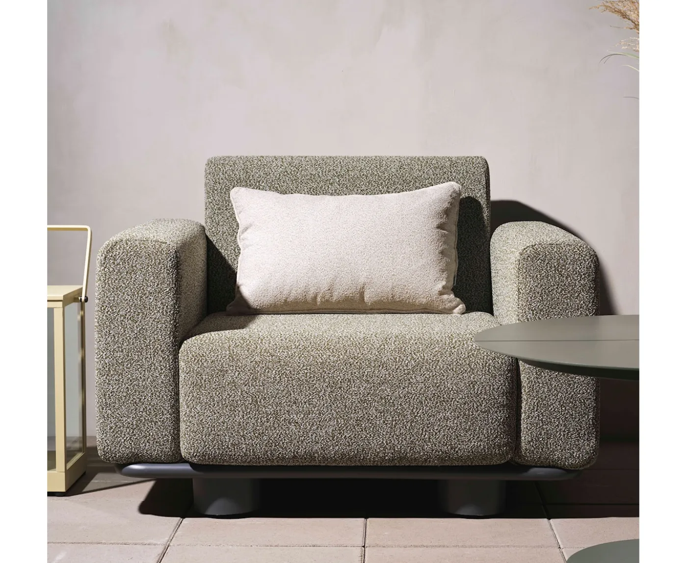 Brafab Bolster Loungefotölj Anthracite/Teddy Verde