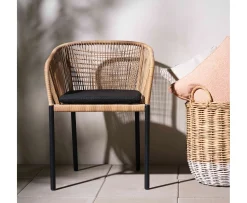 Brafab Delta Karmstol Anthracite/Natural Wicker/Teddy Black