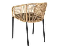 Brafab Delta Karmstol Anthracite/Natural Wicker/Teddy Black