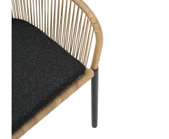 Brafab Delta Karmstol Anthracite/Natural Wicker/Teddy Black