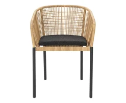 Brafab Delta Karmstol Anthracite/Natural Wicker/Teddy Black