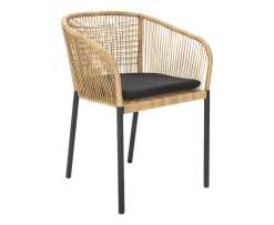 Brafab Delta Karmstol Anthracite/Natural Wicker/Teddy Black