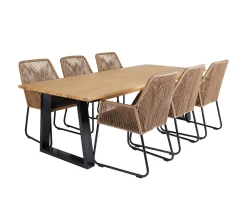 Brafab Laurion Matbord Svart/teak 230cm