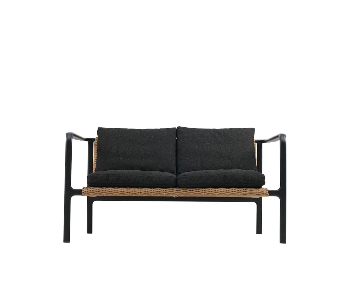Brafab Motty 2-sits Soffa Black/Teddy Black 140cm
