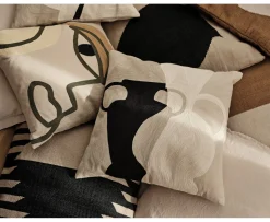 Broste Copenhagen Eva Kuddfodral Black/Beige 50x50