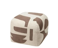 Broste Copenhagen Mundo Sittpuff Kangaroo Brown/Light Beige