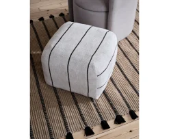 Broste Copenhagen Sigrid Sittpuff Light Beige/Black 50cm